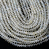 4X2MM Natural White Topaz Gemstone Grade AAA Bicone Faceted Rondelle Saucer Loose Beads 15.5 inch Full Strand (80009455-P34)