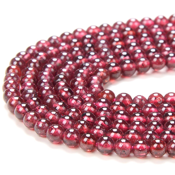 Natural Red Garnet Gemstone Grade AAA Round 2MM 3MM Loose Beads 15 inch Full Strand (P60)
