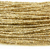 3x2mm 18k Gold Hematite Gemstone Micro Faceted Rondelle Loose Beads 15.5 inch Full Strand (80007530-A263)