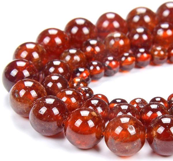Natural Hessonite Garnet Gemstone Grade AAA Round 3MM 4MM 5MM 6MM 7MM 8MM 9MM Loose Beads (D297)