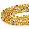 4MM Natural Yellow Opal Gemstone Grade AA Micro Faceted Diamond Cut Cube Loose Beads (P40)