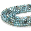 4X3MM Natural Aqua Blue Apatite Gemstone Grade AA Micro Faceted Rondelle Loose Beads (P36)
