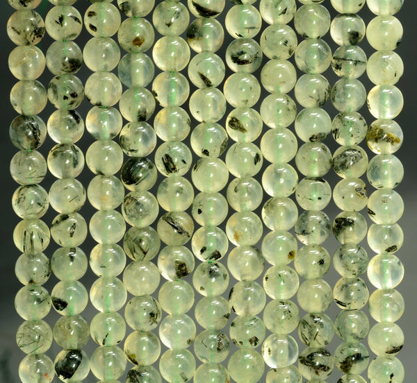 6mm Green Prehnite Gemstone Grade A Round Loose Beads 15.5 Inch Full Strand (80007375-A258)