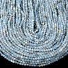 Natural Aquamarine Gemstone Grade A Micro Faceted Round 2MM 4MM Loose Beads 15 inch Full Strand (P52)