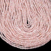 3MM Natural Madagascar Rose Quartz Gemstone Grade AAA Micro Faceted Round Loose Beads 15 inch Full Strand (80016808-P65)