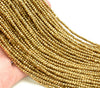 3x2mm Gold Hematite Gemstone Micro Faceted Rondelle Loose Beads 15.5 inch Full Strand (80007528-A263)