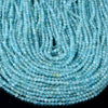 3-4MM Natural Aqua Apatite Gemstone Grade AAA Micro Faceted Round Loose Beads 15 inch Full Strand (80016213-P49)
