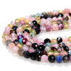 4MM Natural Multi Color Galaxy Mix Stones Gemstone Micro Faceted Round Loose Beads 15.5 inch Full Strand (80009404-P30)