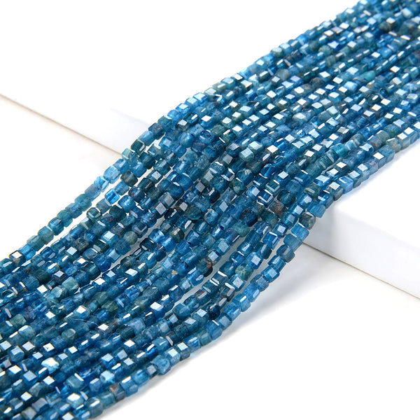2MM Natural Apatite Gemstone Grade AAA Micro Faceted Diamond Cut Cube Loose Beads 15.5 inch Full Strand (80009236-P43)