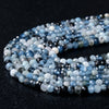 4X3MM Natural Rare Devil Blue Aquamarine Gemstone Grade AA Micro Faceted Rondelle Loose Beads (P36)