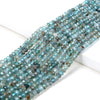 4X3MM Natural Aqua Blue Apatite Gemstone Grade AA Micro Faceted Rondelle Loose Beads (P36)