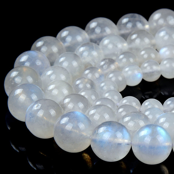 Natural Rainbow Moonstone Gemstone Grade A Round 7MM 8MM 9MM 10MM 11MM 12MM Loose Beads (D385)