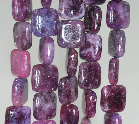 12X12mm Voilet Purple Lepidolite Gemstone Grade A Square Loose Beads 7.5 inch Half Strand (90187907-668)