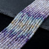 3X2MM Natural Multi Color Fluorite Gemstone Grade AAA Micro Faceted Rondelle Loose Beads 15 inch Full Strand (80009476-P35)