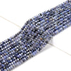 4X3MM Natural Iolite Gemstone Grade A Bicone Faceted Rondelle Saucer Loose Beads 15 inch Full Strand (80015385-P46)