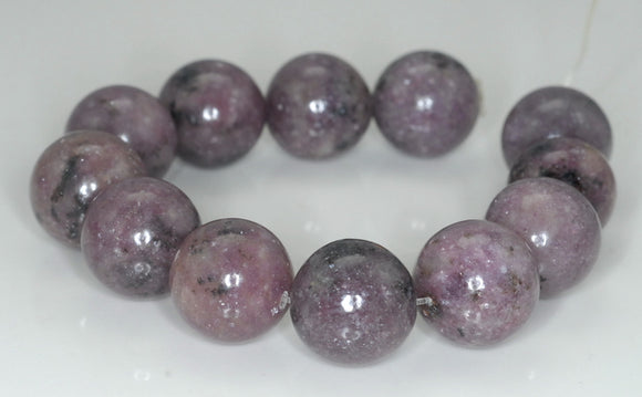 16mm Purple Lepidolite Gemstone Grade AB Round Loose Beads 8 inch Half Strand (90187980-654)