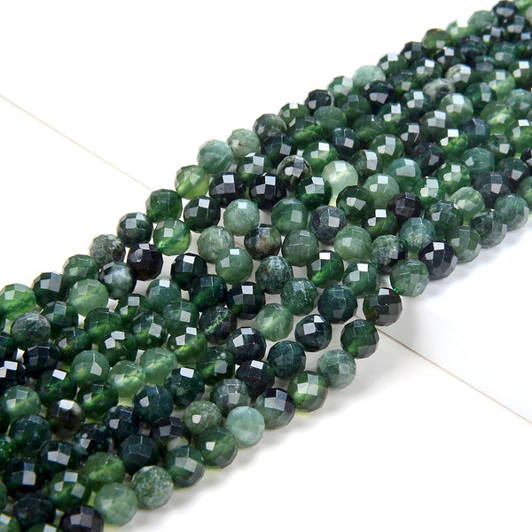 6MM Natural Canadian Jade Gemstone Grade AA Micro Faceted Round Loose Beads (P29)