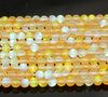 5.5MM Matte Aura Quartz Gemstone Yellow Round 15 Inch Full Strand (80007267-A251)