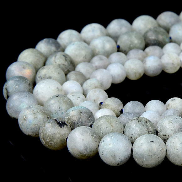Natural Matte Labradorite Gemstone Round 6MM 7MM 8MM Loose Beads (D338)