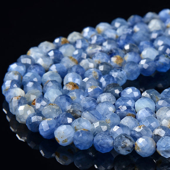 4MM Natural Kyanite Gemstone Grade AA Micro Faceted Round Loose Beads 15 inch Full Strand (80017287-P74)