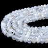 Natural Rainbow Moonstone Gemstone Grade A Micro Faceted Rondelle 3X2MM 4X3MM Loose Beads 15 inch Full Strand (P62)