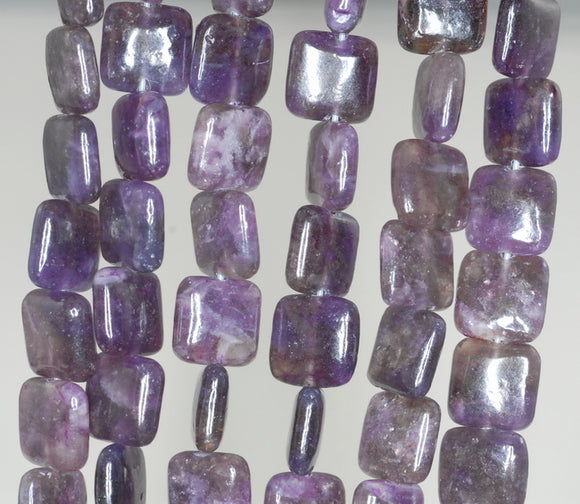 10X10mm Purple Lepidolite Gemstone Grade A Square Loose Beads 15.5 inch Full Strand (90188394-668)