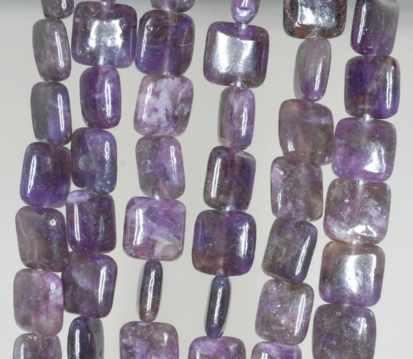 10X10mm Purple Lepidolite Gemstone Grade A Square Loose Beads 15.5 inch Full Strand (90188394-668)