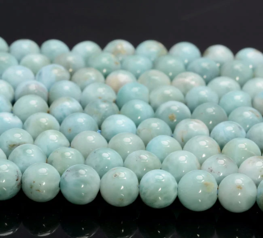 6MM Dominican Larimar Gemstone Grade AA Sky Blue Round Loose Beads 7 inch Half Strand (80004840-450)