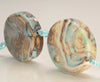 25x5MM Terra Agate Gemstone Aqua Blue Round Flat Circles Grade Aaa 5 Beads (80007245-A250)