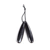 10X45MM Natural Smooth Shungite Gemstone Grade AAA Teardrop Earring Pair Pendant 2 Beads (80008568-D49)