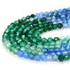 4MM Multi Color Blue Green Carnelian Agate Gemstone Grade AAA Micro Faceted Round Loose Beads 15.5 inch Full Strand (80009387-P29)