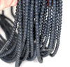 4mm Frost Matte Black Agate Gemstone Black Frosted Round Loose Beads 15.5 inch Full Strand (90145530-246)