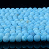 7MM Blue Matte Turquoise Gemstone Nugget Round Loose Beads 15 inch Full Strand (80016518-D294)