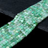 4MM Natural Chrysoprase Gemstone Grade AAA Micro Faceted Square Cube Loose Beads (P68)