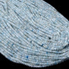 3X2MM Natural Aquamarine Gemstone Grade AA Bicone Faceted Rondelle Saucer Loose Beads 15 inch Full Strand (80009277-P25)