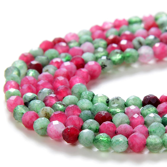 2MM Natural Ruby Zoisite Gemstone Grade AAA Micro Faceted Round Loose Beads 15 inch Full Strand (80016260-P53)