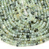 6X4MM Natural Prehnite Gemstone Grade AA Micro Faceted Rondelle Loose Beads (P37)