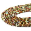 2X1MM Natural Green Brown Turquoise Gemstone Grade A Bicone Faceted Rondelle Saucer Loose Beads 15 inch Full Strand (80009463-P34)