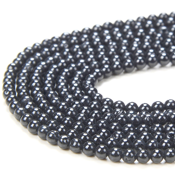 2MM Natural Black Spinel Gemstone Grade A Round Loose Beads 15 inch Full Strand (80016350-P59)