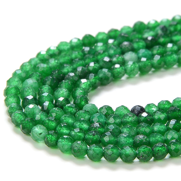 2MM Green Aventurine Gemstone Grade AAA Micro Faceted Round Loose Beads 15 inch Full Strand (80016207-P49)