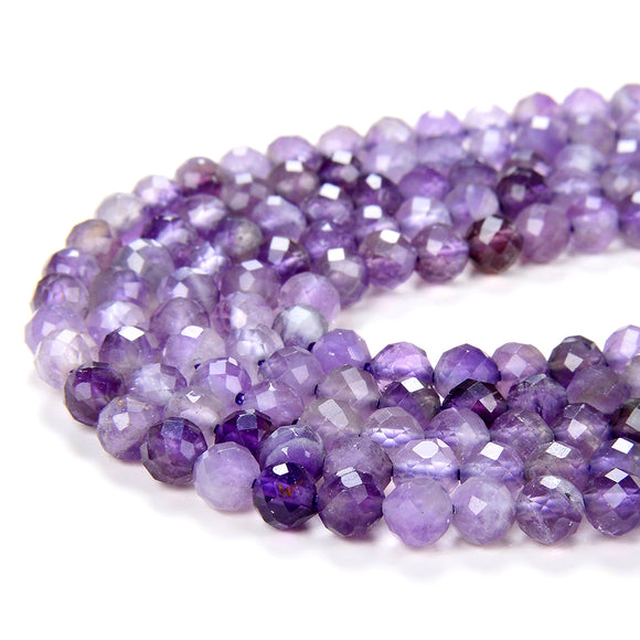 5MM Natural Amethyst Gemstone Grade AA Micro Faceted Round Loose Beads 15.5 inch Full Strand (80009447-P33)