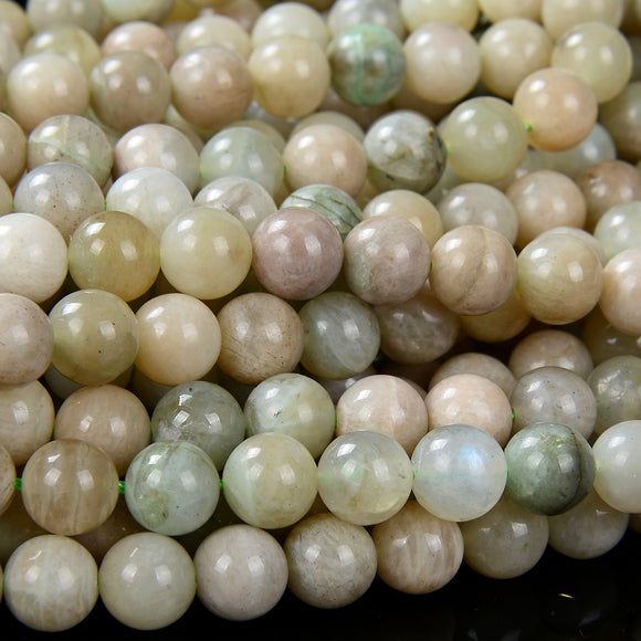Natural Rare Garnierite Green Moonstone Gemstone Grade A Round 5MM 6MM 7MM 8MM 9MM 10MM 11MM Loose Beads (D116)