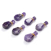 35X19X13MM Natural Amethyst Gemstone Perfume Bottle Pendant Faceted, Essential Oil Bottle Beads 1 Bead (80017240-P71)