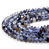 3X2MM Natural Iolite Gemstone Grade AA Bicone Faceted Rondelle Saucer Loose Beads 15.5 inch Full Strand (80015382-P46)