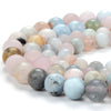 Natural Matte Morganite Gemstone Grade A Round 5MM 6MM 8MM Loose Beads (D409)