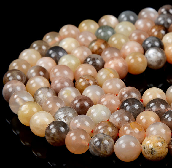 Natural Orange Gray Sunstone Gemstone Grade AAA Round 7MM 8MM Loose Beads (D311)