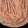 4X3MM Natural Sunstone Gemstone Grade AAA Micro Faceted Rondelle Loose Beads 15 inch Full Strand (80016400-P62)