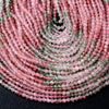 Natural Strawberry Quartz Multi Color Gemstone Grade AAA Micro Faceted Round 3MM 4MM Loose Beads 15 inch Full Strand (P27)