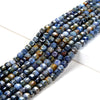 4MM Natural Dumortierite Gemstone Grade A Micro Faceted Diamond Cut Cube Loose Beads (P41)