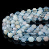 6MM Natural Aquamarine Gemstone Grade AA Faceted Prism Double Point Cut Loose Beads (D213)